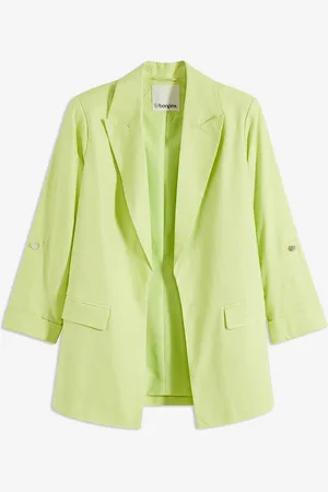 bonprix Leinen Blazer mit gerafften Ärmeln