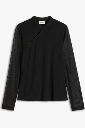 bonprix Mesh-Shirt mit Knöpfen