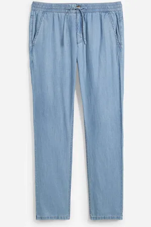 bonprix Leichte Regular Fit Schlupfjeans mit Leinen, Straight