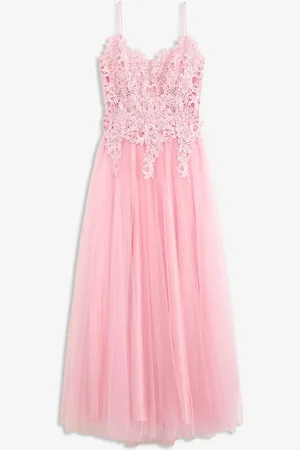 bonprix Maxikleid aus zartem Tüll mit Spitze