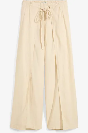 bonprix Palazzo-Hose aus luftigem Leinen-Mix