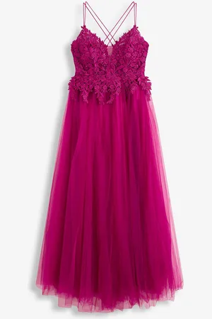 bonprix Maxikleid aus zartem Tüll mit Spitze