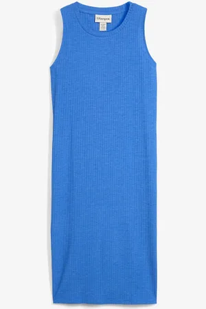bonprix Rippkleid mit seitlichen Schlitzen aus fließendem Viskose-Mix