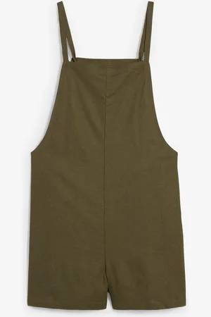 bonprix Kurzer Jumpsuit aus luftigem Leinen-Mix