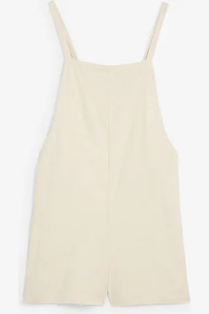 bonprix Kurzer Jumpsuit aus luftigem Leinen-Mix