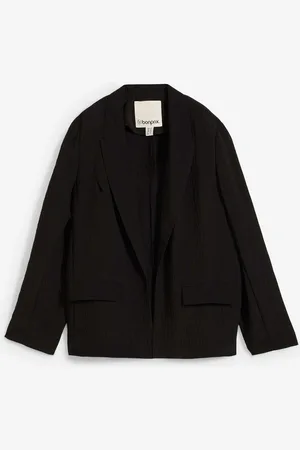 bonprix Blazer aus aus strukturiertem Crinkle-Viskose-Mix