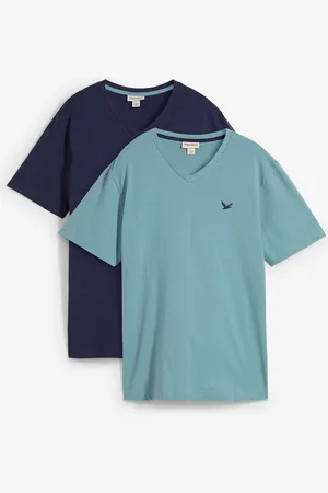 bonprix T-Shirt mit V-Ausschnitt (2er Pack) aus reiner Bio-Baumwolle