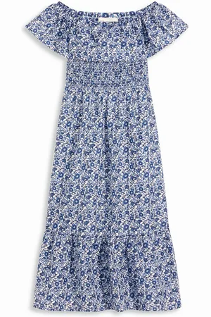 bonprix Boho-Midikleid mit Carmenausschnitt aus leichter Baumwolle