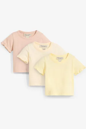 bonprix T-Shirts aus Bio-Baumwolle mit Volants (3er Pack)
