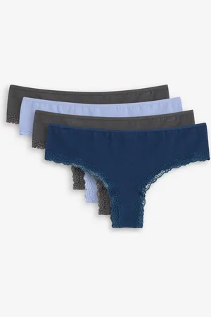 bonprix Brazilslip (4er Pack) gerippt mit Bio Baumwolle und Spitze