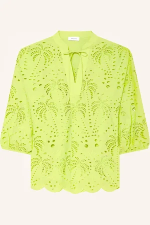 DARLING HARBOUR Blusenshirt Aus Lochspitze Mit 3/4-Arm gruen