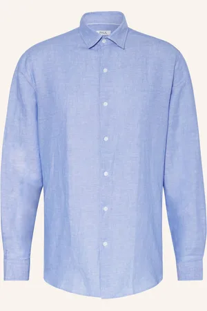 PAUL Hemd Slim Fit Mit Leinen blau
