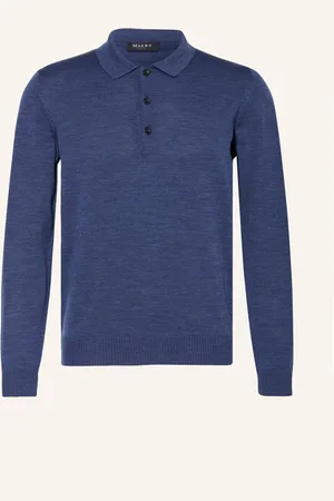 Maerz Strick-Poloshirt silber