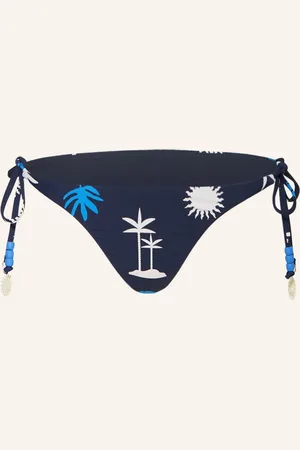 Seafolly Triangel-Bikini-Hose La Palma Mit Schmuckperlen blau