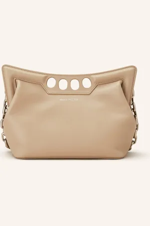 Alexander McQueen Handtasche The Small Peak Mit Pouch beige