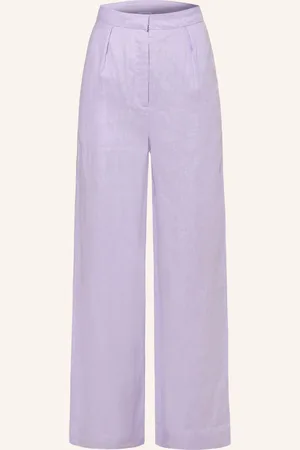 DARLING HARBOUR Marlenehose Aus Leinen lila