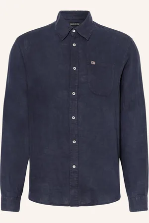Napapijri Leinenhemd G-Linen Ls Regular Fit blau
