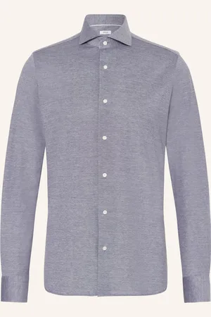 PAUL Piqué-Hemd Slim Fit blau
