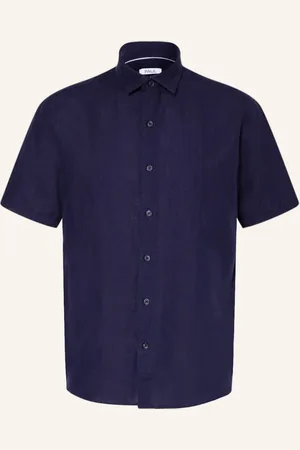 PAUL Kurzarm-Hemd Comfort Fit Mit Leinen blau