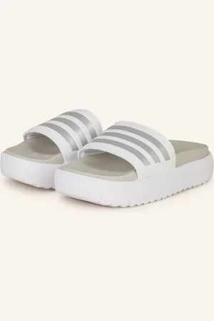 adidas Plateau-Pantoletten Adilette Platform weiss