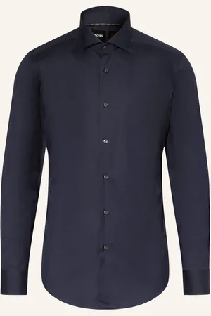 HUGO BOSS Jerseyhemd Hank Performance Slim Fit blau