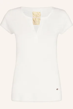 Mos Mosh T-Shirt Troy Mit Leinen weiss