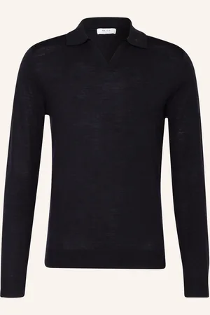 Reiss Strick-Poloshirt Milburn Slim Fit blau