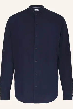 PAUL Hemd Slim Fit Mit Stehkragen blau