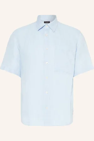 Marc O’ Polo Kurzarm-Hemd Regular Fit Aus Leinen blau