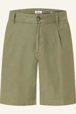 PAUL Shorts Comfort Fit Mit Leinen gruen