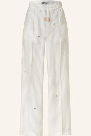 Loewe Marlenehose Aus Seide weiss