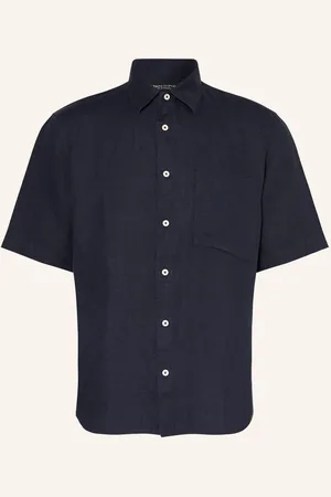 Marc O’ Polo Kurzarm-Hemd Regular Fit Aus Leinen blau