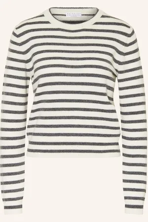 Brunello Cucinelli Pullover Mit Glitzergarn Und Pailletten weiss
