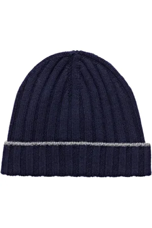 Brunello Cucinelli Cashmere-Mütze blau