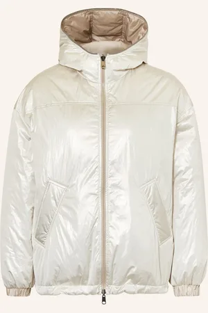 Brunello Cucinelli Daunenjacke Zum Wenden Mit Glitzergarn Und Schmucksteinen gold