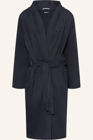 HUGO BOSS Herren-Bademantel Iconic Mit Kapuze blau