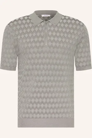 Reiss Strick-Poloshirt Rizzo gruen