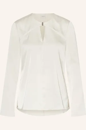 Calvin Klein Blusenshirt Aus Satin Mit Cut-Out weiss