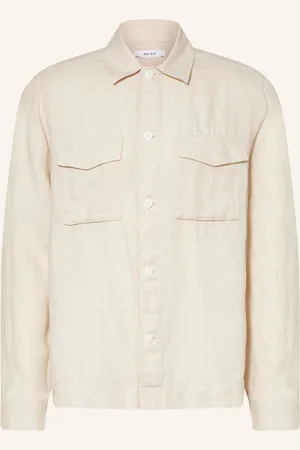 Reiss Leinen-Overjacket Viera beige