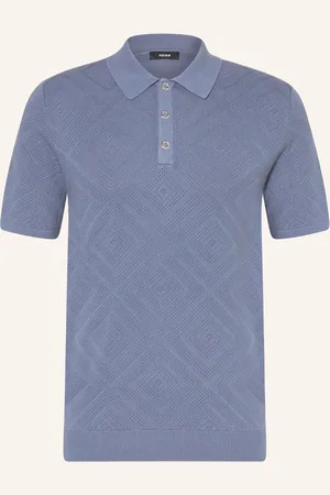 Reiss Strick-Poloshirt Lupton blau