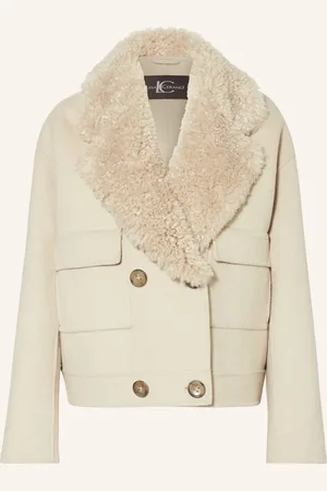 Luisa Cerano Kastenjacke Mit Kunstfell braun