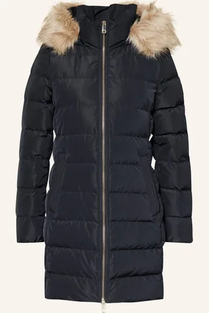Tommy Hilfiger Daunenmantel Heritage Down Tyra Mit Abnehmbarem Kunstpelz blau