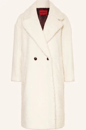 HUGO BOSS Teddyfell-Mantel Malite weiss