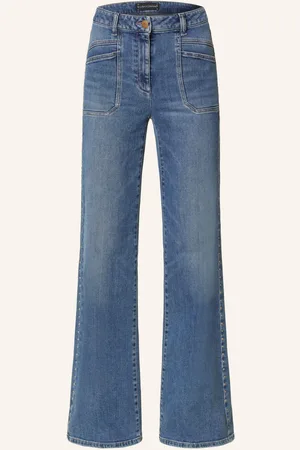 Luisa Cerano Flared Jeans Mit Nieten blau