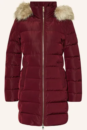 Tommy Hilfiger Daunenmantel Heritage Down Tyra Mit Abnehmbarem Kunstpelz rot