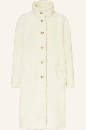 HUGO BOSS Teddyfell-Mantel Caylina weiss