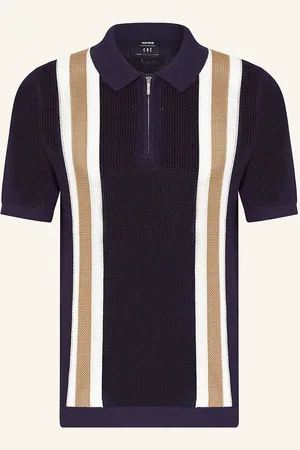 Reiss Strick-Poloshirt blau
