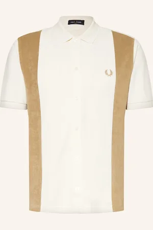 Fred Perry Piqué-Poloshirt Im Materialmix weiss