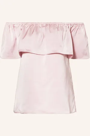 Neo Noir Off-Shoulder-Shirt Kris Aus Satin rosa