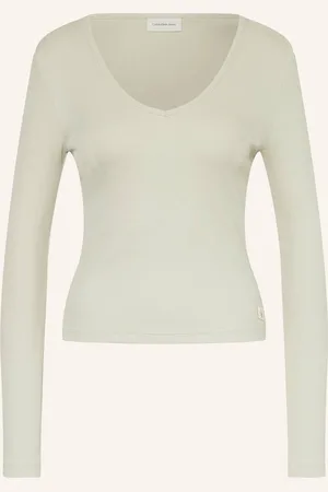 Calvin Klein Longsleeve Pelican weiss